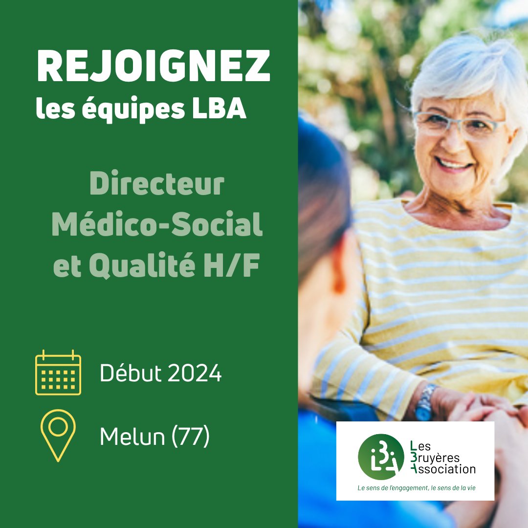 LesBruyeresAsso's tweet photo. 🔴 LBA #recrute un(e) Directeur(trice) Médico-Social et Qualité 🤩 !

📍 Poste basé à Melun (77), avec une journée de télétravail par semaine.
🗓 A pouvoir en CDI début 2024.

✍ Pour en savoir plus et postuler, par ici. ▶ https://t.co/QioEVUkaVl

#LBAsso #MedicoSocial https://t.co/PWJ8GfftQP