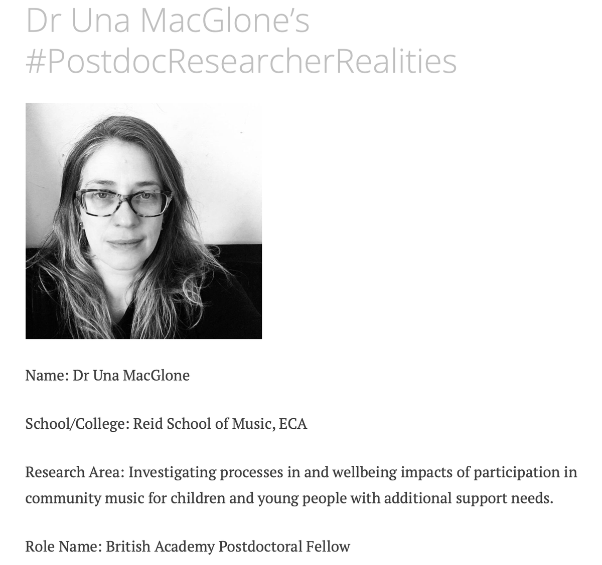 anna_pilz's tweet photo. PAW is here!β¨ We @ResearchersAtEd are running a blog series on #PostdocResearcherRealities. Learn all about Dr Una MacGlone's @unabass @ReidEdinburgh motivations, the importance of connecting with other postdocs & mentoring. #LovePostdocs
https://t.co/9VFeXqcEeP https://t.co/q95hq4Ulvx