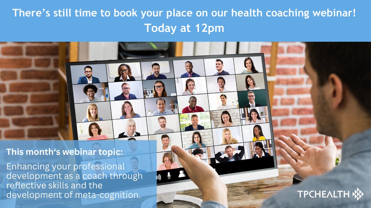 @TPCHealth (@tpchealth1) on Twitter photo It's day 1 of #HealthCoachingAwarenessWeek & we are excited to support this important event. Remember, there's still time to join our webinar today at 12pm - open to EVERYONE in the health coaching community.
Book your place: ow.ly/UlzE50PMCPn
#Pers_Care <a href="/Pers_Care/">Personalised Care</a> It's day 1 of #HealthCoachingAwarenessWeek & we are excited to support this important event. Remember, there's still time to join our webinar today at 12pm - open to EVERYONE in the health coaching community.
Book your place: ow.ly/UlzE50PMCPn
#Pers_Care <a href="/Pers_Care/">Personalised Care</a>