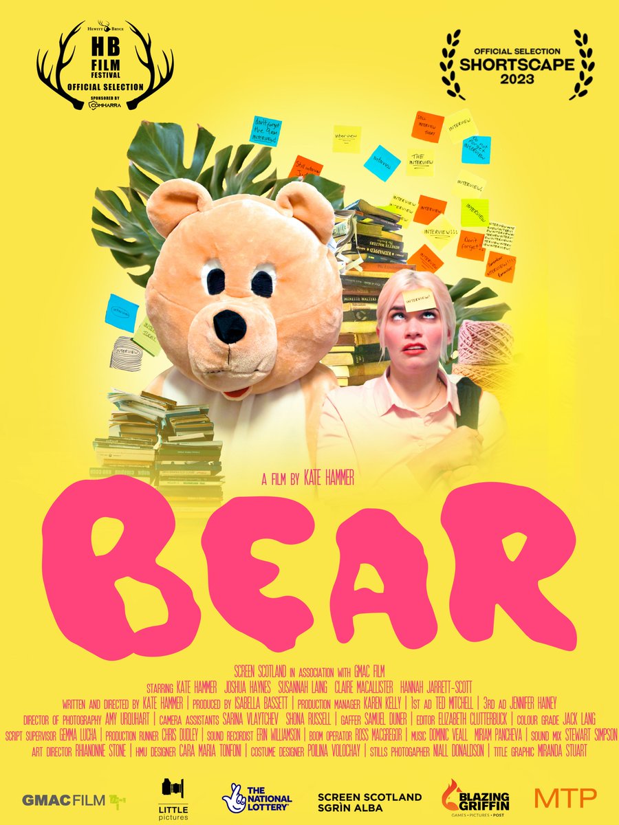 'BEAR' written & directed by @KatetheHammer Coming soon to @TheHBFilmFest and Shortscape Film Festival! Poster design by Rhianonne Stone Produced for GMAC Little Pictures @GMACFilm @screenscots