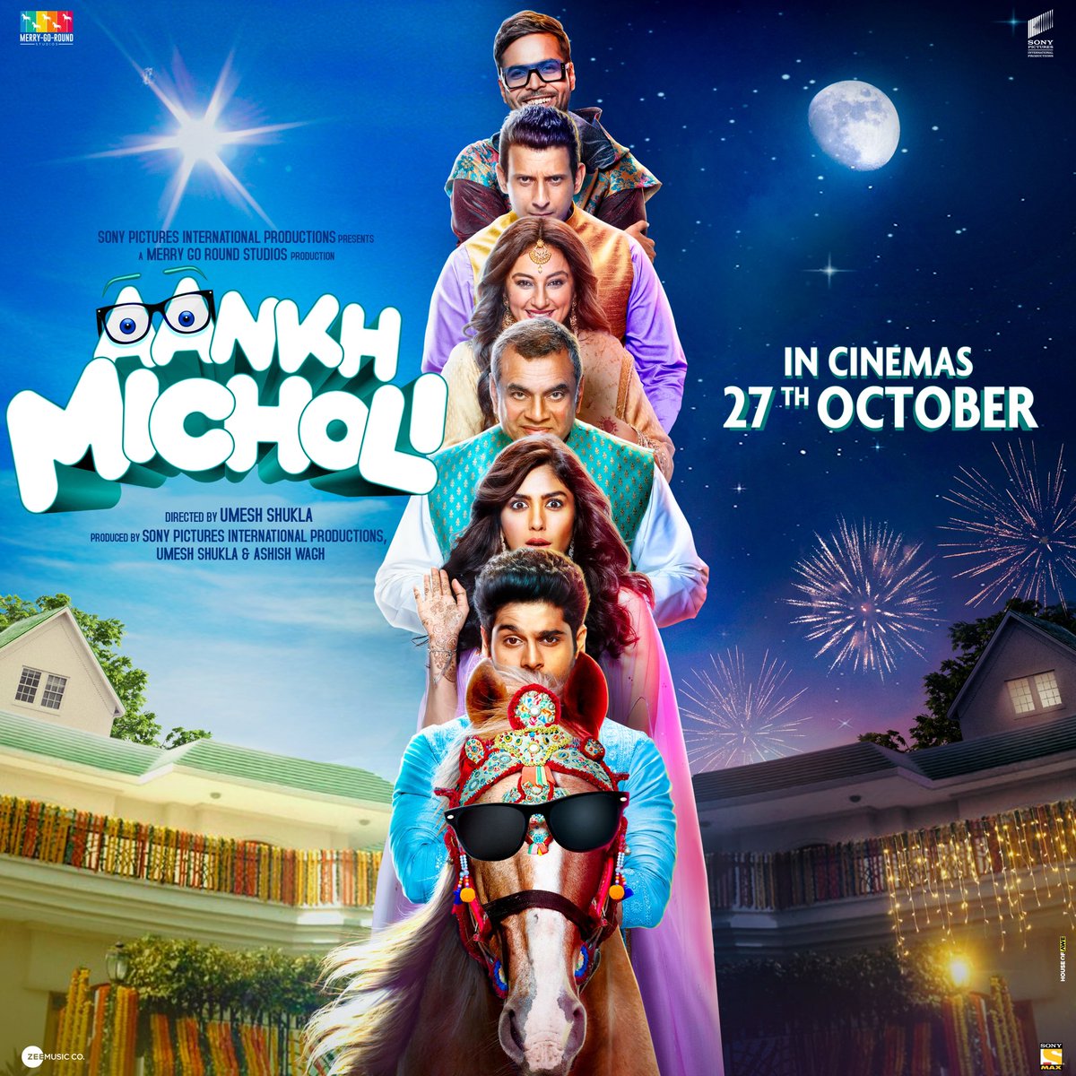 sonypicsfilmsin's tweet photo. The director who brought you 'Oh My God' and '102 Not Out' @umeshkshukla is back to steal your hearts! Presenting, the poster of 'Aankh Micholi' – a delightful family entertainer movie that promises a riot of laughter! 🤣

Releasing on 27th October, in cinemas near you! https://t.co/asgttCD0GN