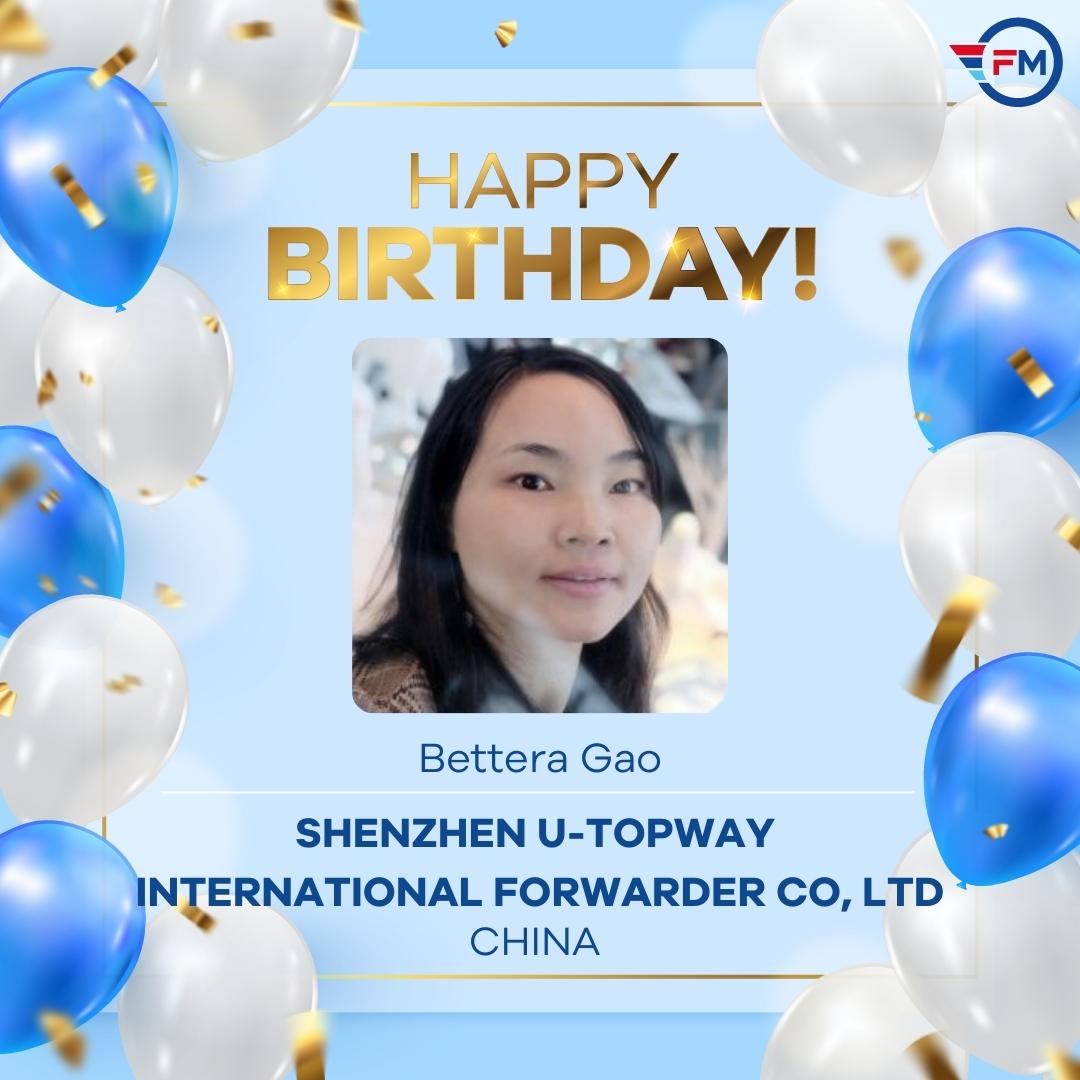 freightmidpoint's tweet photo. Happy birthday to our member Bettera Gao from SHENZHEN U-TOPWAY INTERNATIONAL FORWARDER CO, LTD, China. We wish her many years filled with health, love, happiness and success.
#freightmidpoint #freightforwarding #logistics https://t.co/NAJbjjvEZF