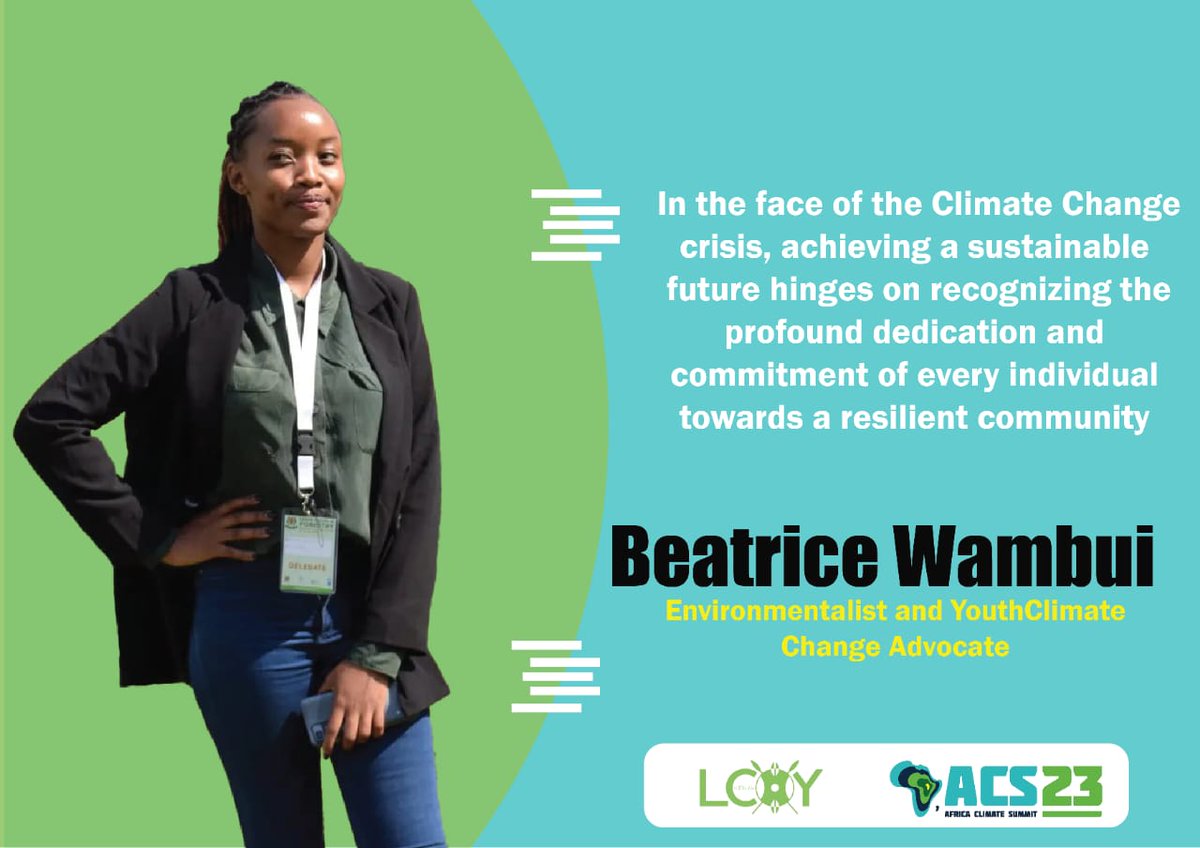 In the road from ACS to COP 28, a powerful theme echoed: Youth-driven decision-making! 

Meet Beatrice, one of the vibrant faces of LCOY 2023 at the recently concluded Africa Climate Summit. Her takeaway towards #LCOY2023

#ACSHighlights #ACS2023