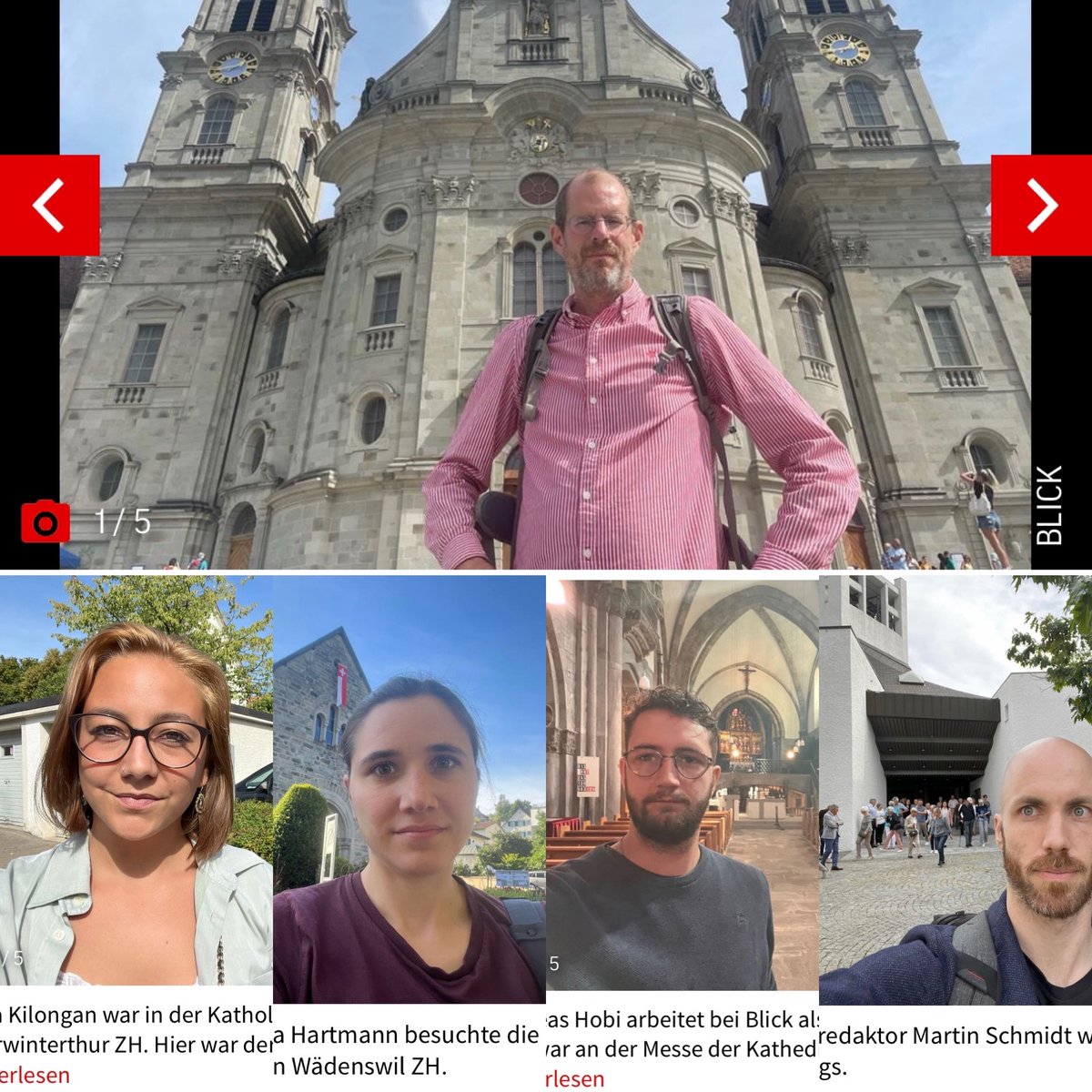 Fünf Blick Reporter gehen am Sonntag z'Chile um zu hören, wie die katholischen Prediger den Missbrauchsskandal in ihren Gemeinden thematisieren, oder eben nicht. 
<a href="/alinakilo/">Alina Kilongan</a> <a href="/lea_hartmann/">Lea Hartmann</a> <a href="/AndyHobi/">Andy Hobi</a> <a href="/martinschmidt_j/">Martin Schmidt</a> 
blick.ch/schweiz/blick-…