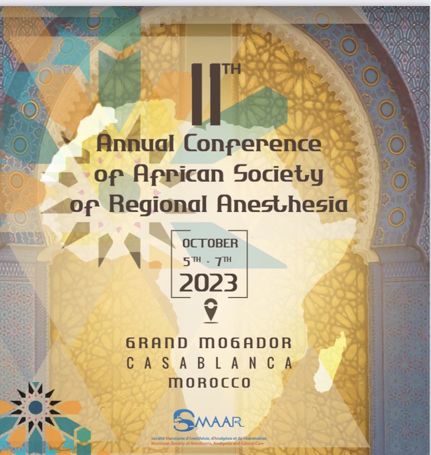 AMARC77986674's tweet photo. After Paris, Casablanca is ready  to host one of the most important events of RA and Pain  The @AFSRA10 annual meeting with leading experts in world of Regional anesthesia and Pain.@ezzatsamyaziz @Amany_Ayad_ @Moh197888 @bouaggad_abdu @AfakNsiri @ESRA_Society @ASRA_Society https://t.co/SCVk0KX78I