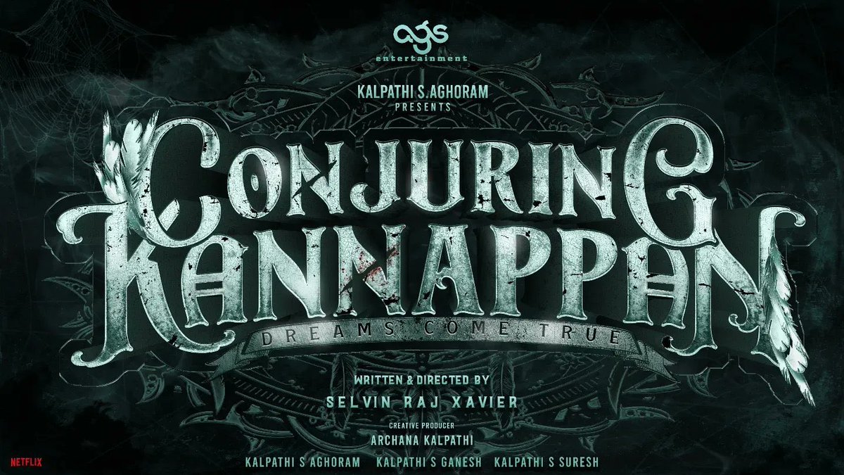 My Next Movie Titled 
#ConjuringKannappan 
Dreams come true 💀
#AGS24 
Produced by <a href="/Ags_production/">AGS Entertainment</a>
Directed by <a href="/selvinrajxavier/">Selvin Raj</a>

#KalpathiSAghoram #KalpathiSGanesh #KalpathiSSuresh <a href="/archanakalpathi/">Archana Kalpathi</a> <a href="/aishkalpathi/">Aishwarya Kalpathi</a> <a href="/ReginaCassandra/">RegenaCassandrra</a> <a href="/venkat_manickam/">S.m venkat manickam</a> <a href="/actornasser/">Nasser</a> <a href="/saranyaponvanan/">SARANYA PONVANNAN</a>