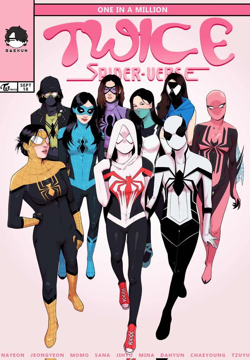 baekun_art's tweet photo. Spider-TWICE! group artwork (masked version)
@JYPETWICE @JYPETWICE_JAPAN 

#TWICE #READYTOBE  #Spiderman https://t.co/VbgcsWQ5s6