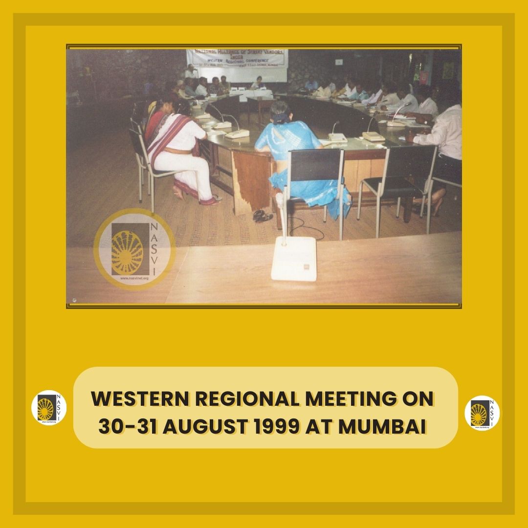 Remembering Nasvi's 25 years of journey.

Western Regional meeting on 30-31 August 1999 at Mumbai.

#25YearsofNASVI 
#VendingWithDignity