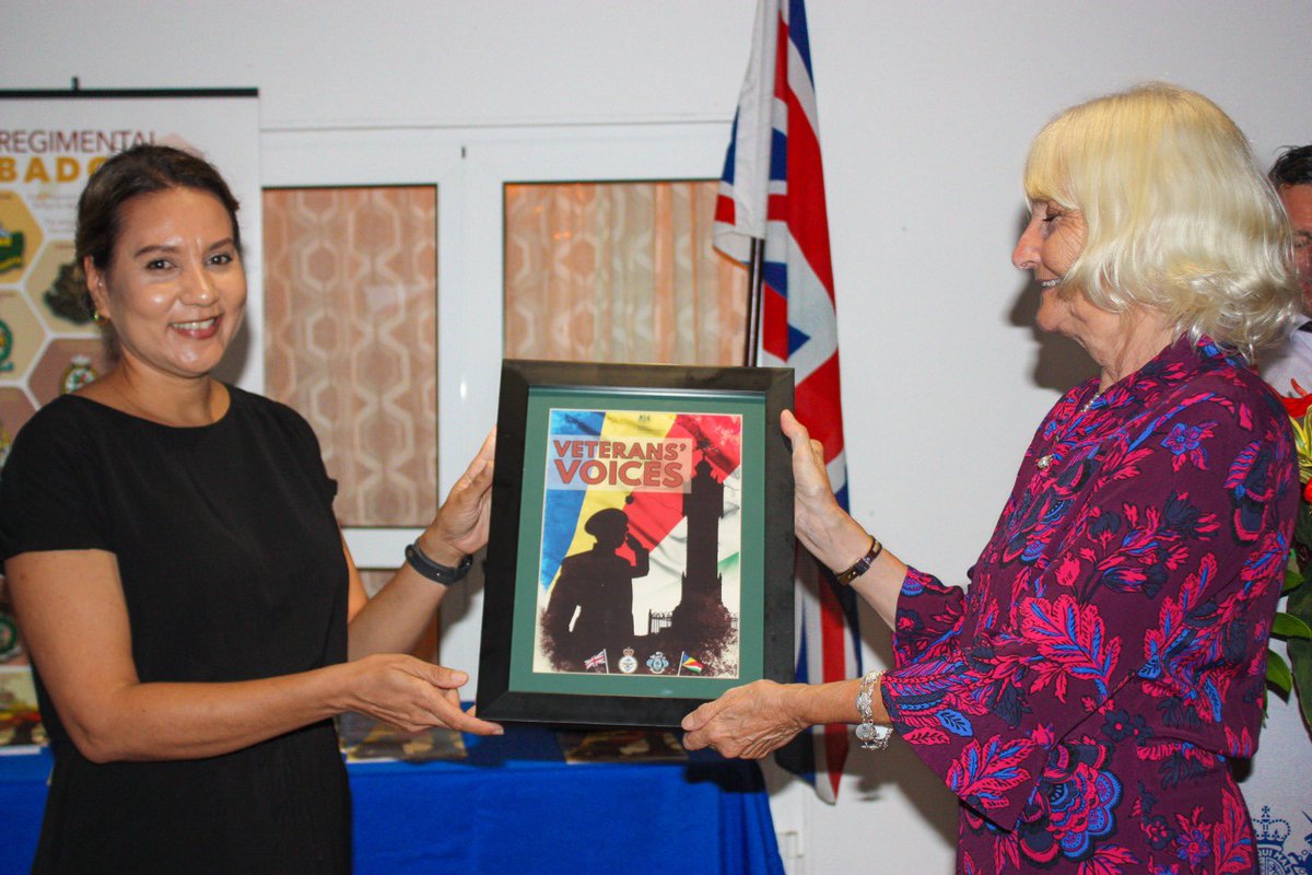 A wonderful annual reception for 🇸🇨@BritishArmy #Veterans. The event also marked the launch of our 2nd Veterans' Voices history booklet. A good opportunity to thank @UKinSeychelles outgoing Community Engagement Officer, Jackie, for her great work. @VeteransGovUK