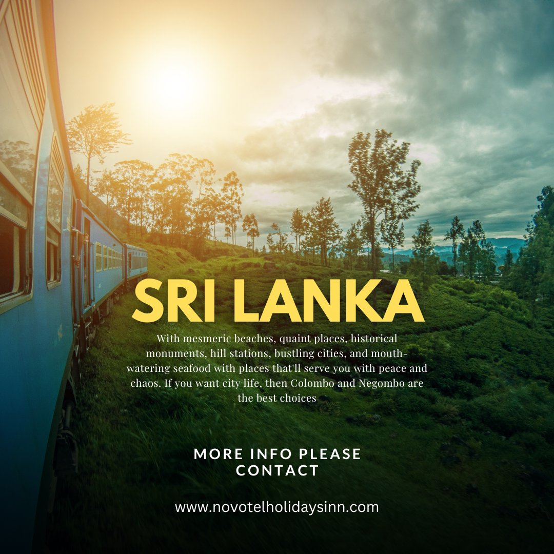 Novotelholidays's tweet photo. "Discovering the beauty of Sri Lanka on a budget has been an absolute dream come true! #SriLankaOnABudget #Wanderlust #BudgetTravel"
More Info Contact Us At +91-7303632164
#NovotelHolidaysInn #novotel 
#travelstoke #travelphoto #tourist #beautifulplaces #travelpics #sunset https://t.co/5sZPwcEmGG