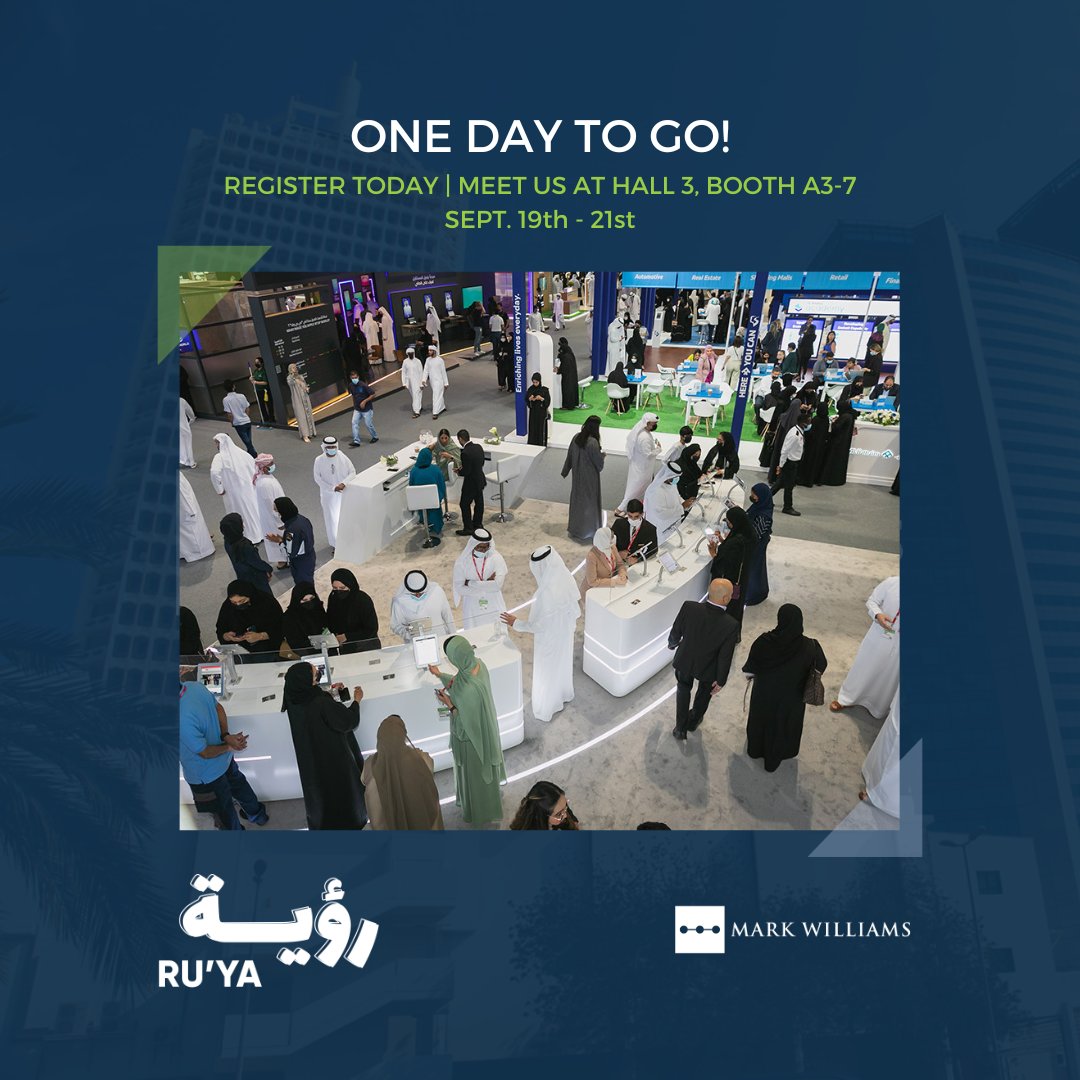 MarkWilliamsME's tweet photo. Less than 24 hours to go🕙⚡

The Mark Williams team is geared up for the 2023 Ru'ya Career Fair kicking-off tomorrow at the Dubai World Trade Centre✨

📍Drop by Booth A3-7, Hall 3 to meet us!

#emiratisation #emirati #careerfair #dwtc #dubai https://t.co/2sCCmWpgMo