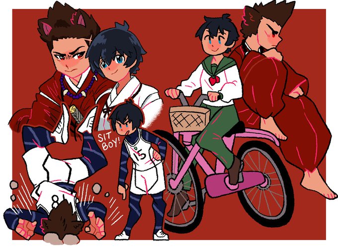 「bicycle multiple boys」 illustration images(Latest)