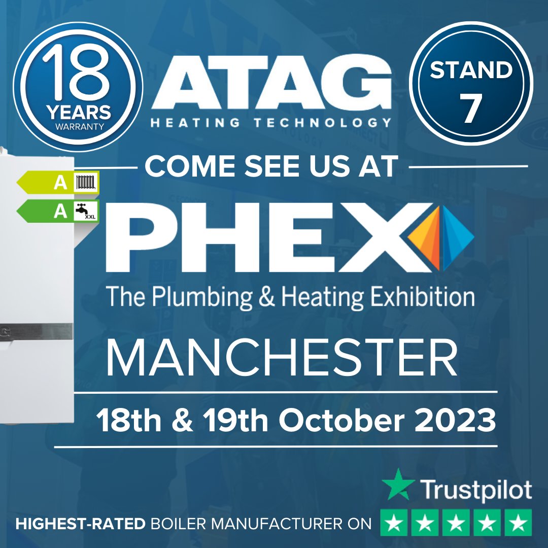 REMINDER ❕

We are exhibiting at PHEX Manchester on the 18th &amp; 19th October! Come &amp; see us at stand 7 to discuss our industry leading warranties!

Register for your FREE ticket here ➡️ hubs.ly/Q0226BH70

#PHEX #PHEXManchester #ATAG #PremiumBoilers