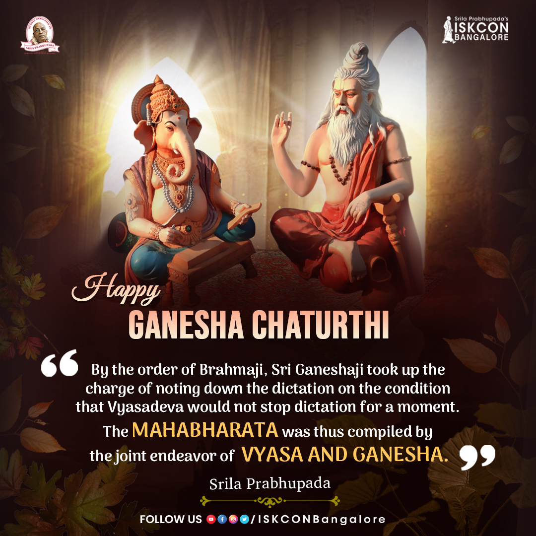 Today is Ganesha Chaturthi

#GaneshChaturthi #VinayagarChaturthi #ganeshotsav #lordganesha #ganesh #ganpati #ganpatibappa #hindu #festival #indianfestival #celebration #harekrishna #harerama #iskconbangalore #bengaluru