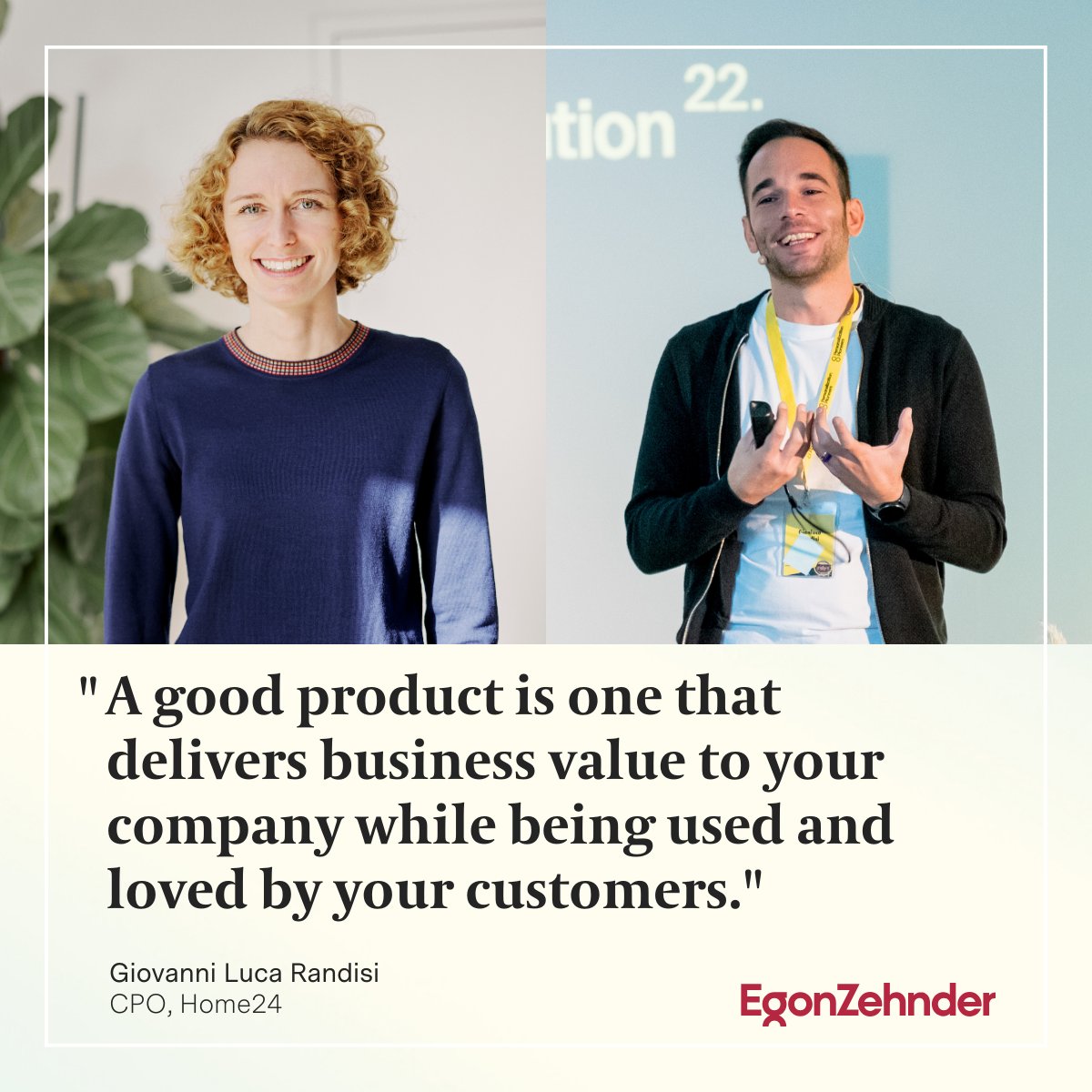 In ihrer Interviewreihe diskutiert Judith Pertl mit einigen Chief Product Officers über die entscheidenden Faktoren für langfristigen Unternehmenserfolg im #Produktmanagement.

Hier geht´s zu dem Interview mit Giovanni Luca Randisi, #CPO von <a href="/home24_de/">home24 SE</a>: ego.nz/3ZlXK9w