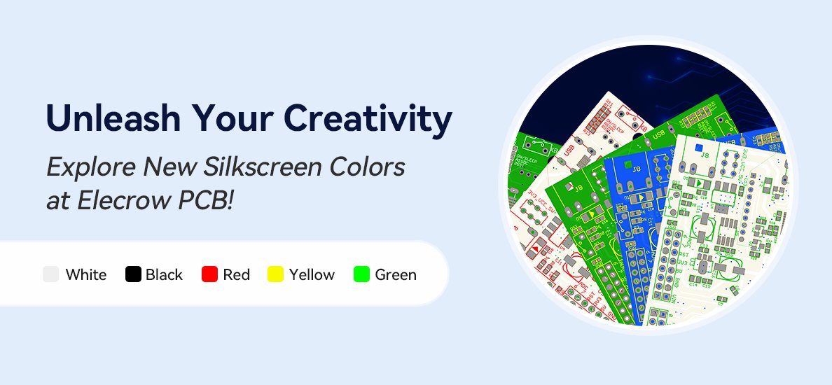 antylau's tweet image. 🔱 Excited: #ElecrowPCB now offers more options for silkscreen colors!   As low as $1/10 pcs #PCB