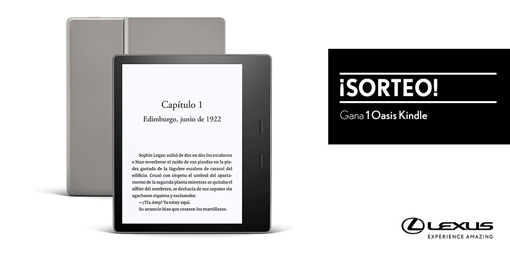 SORTEO | Haz RT y consigue un Oasis Kindle de #LexusUtility Bases Legales: brnw.ch/21wCFYp