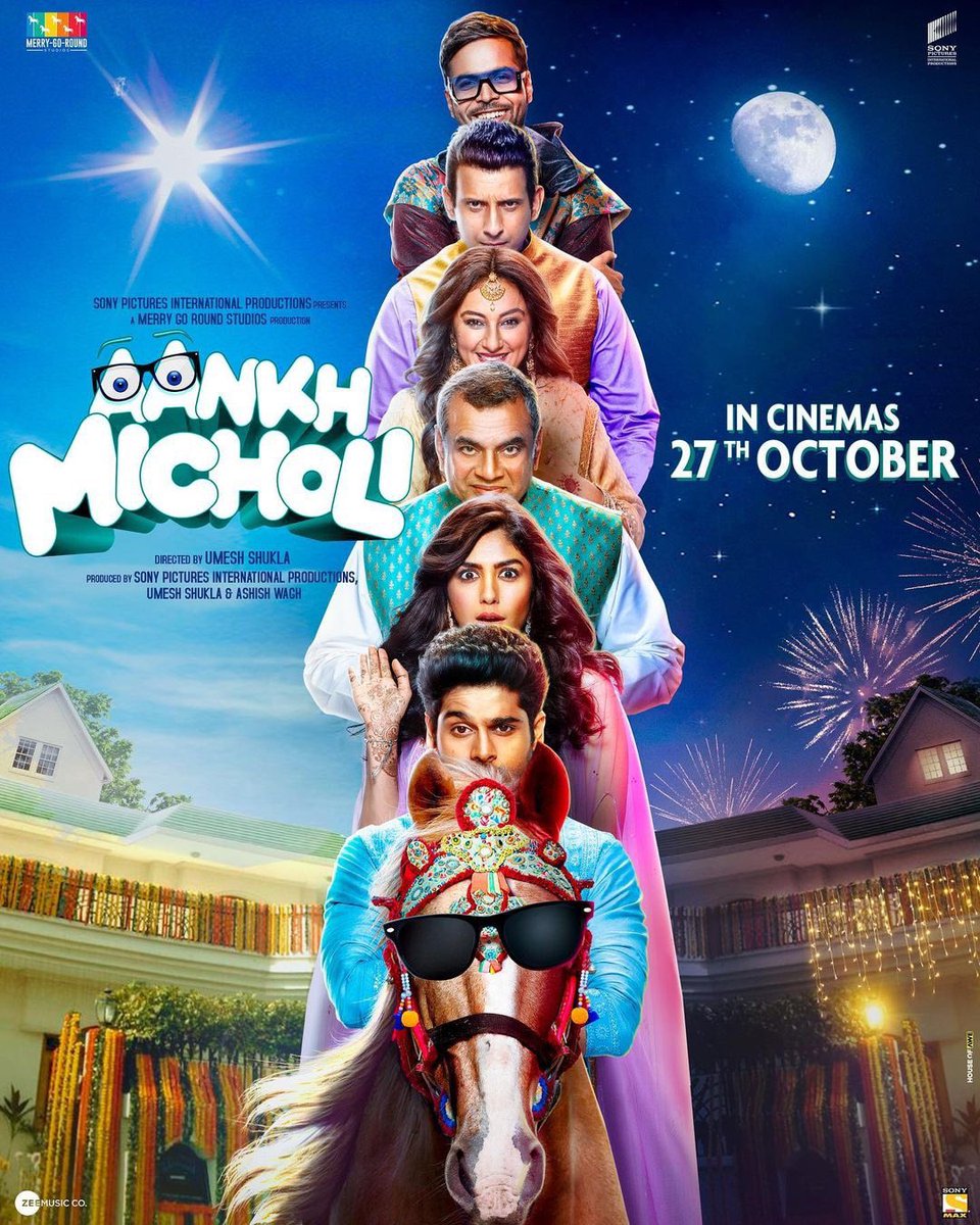 #AankhMicholi - directed by #UmeshShukla (#OMG, #102NotOut) will release in theatres on 27 Oct 2023.
.
Stars #MrunalThakur, #Abhimanyu, #PareshRawal, #SharmanJoshi, #DivyaDutta, #AbhishekBanerjee, #DarshanJariwala, #GrushaKapoor and #VijayRaaz.
.
#OCDTimes