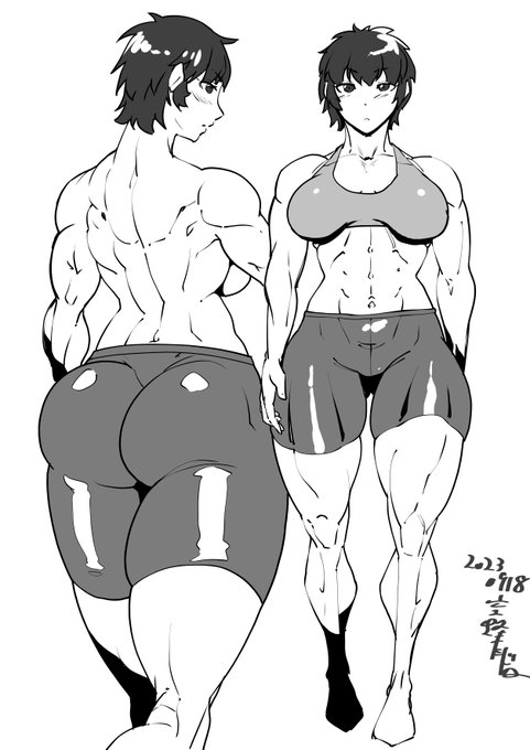 冬コミのオリジナル本に向けてヒロインの体つき練習絵 