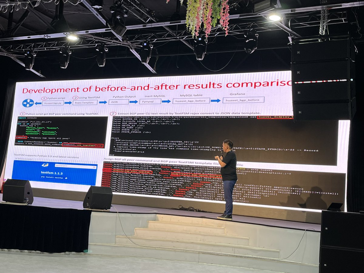 anurag_bhatia's tweet photo. An excellent talk on implementation of automating router OS upgrades based on docker + ansible + Gitlab CI + custom code to validate it from Batmagnai from Mobicom, Mongolia 

#mnNOG 5 https://t.co/N1pfsJUQDI