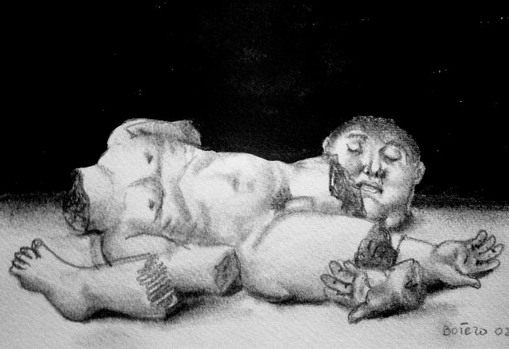 ItzaCherbonneau's tweet photo. No habia trinado sobre la muerte de Fernando Botero porque queria tomar el tiempo de compartir obras no tan conocidas, que reflejaron la tragedia de nuestro conflicto armado, hipocritamente ignoradas por muchas "personalidades".
Dibujo: Motosierra, 2003. Lápiz tinta. 15 x 19 cm https://t.co/1iIss8jPFh