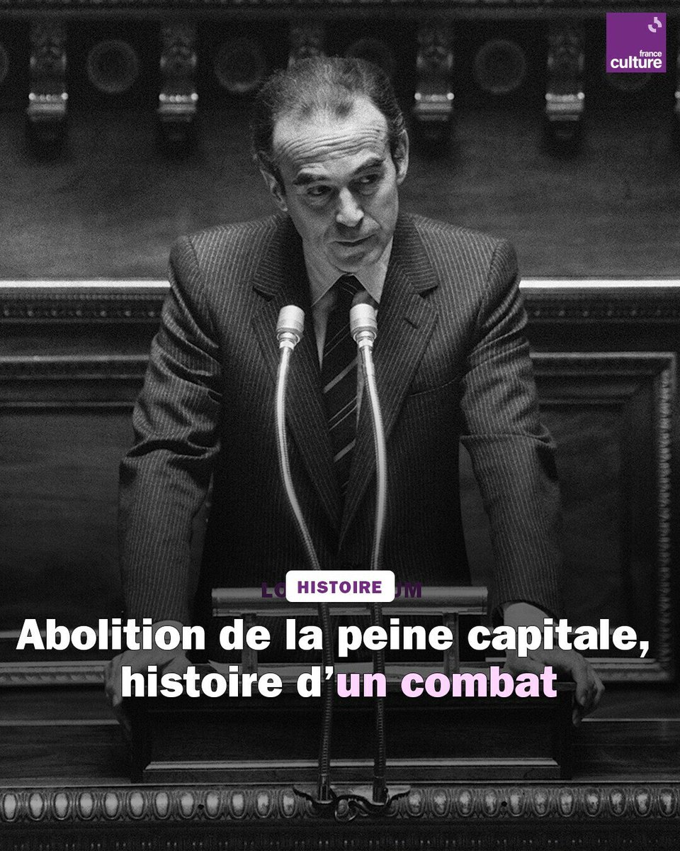 franceculture's tweet photo. Le 18 septembre 1981 Robert Badinter obtient l’abolition de la peine de mort. Auparavant, l'avocat a passé dix ans aux Assises à défendre l'indéfendable, aux dépens de sa santé et de sa sécurité.
➡️ https://t.co/UgfuT4zSle https://t.co/iVu6RiALEG