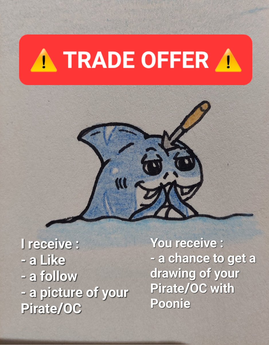 HLariash's tweet photo. Time for another Poonie Art Raffle ?
Ofcourse it is !!! 🦈

To participate :
- Like this post
- Be a follower
- Post a picture of your Pirate / OC

I'll pick 3 winners this Friday ( 22th of September ) 🍻 https://t.co/QpgvFQm6BN