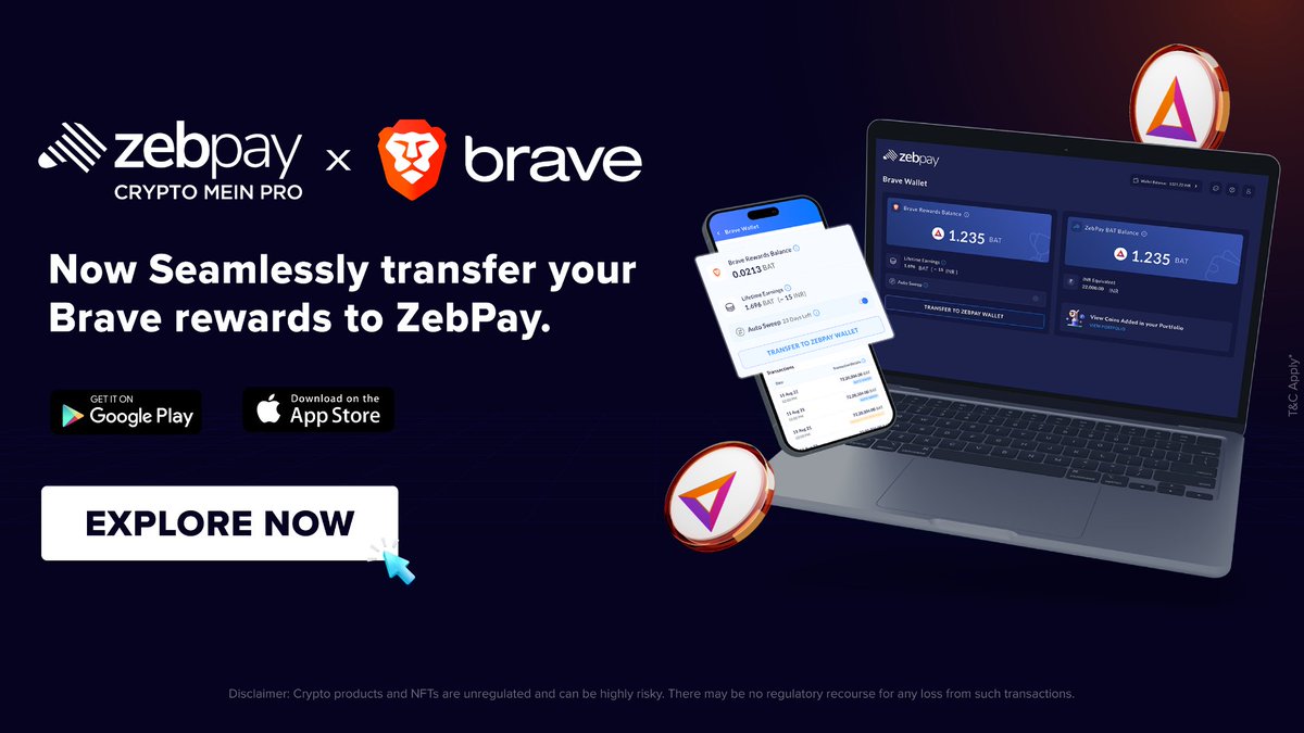 We're thrilled to announce an exclusive partnership between ZebPay and Brave browser, known for its innovative rewards system and unwavering commitment to user privacy and security.