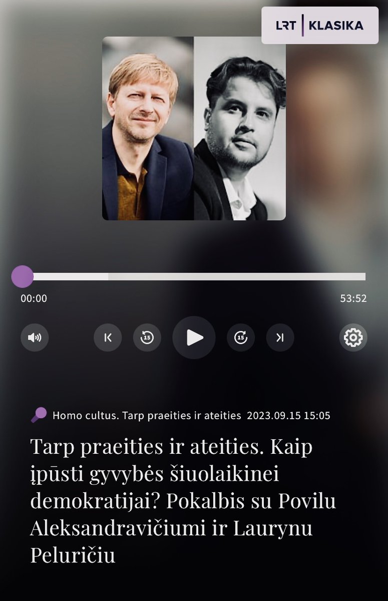 SimasCelutka's tweet photo. Naujas pokalbis - su Povilu Aleksandravičiumi ir Laurynu Peluričiu. Apie šiuolaikinės demokratijos problemas ir Lietuvos politinę mintį. Paklausykite! https://t.co/b37KuWrfzZ https://t.co/9F8fGBy6G5