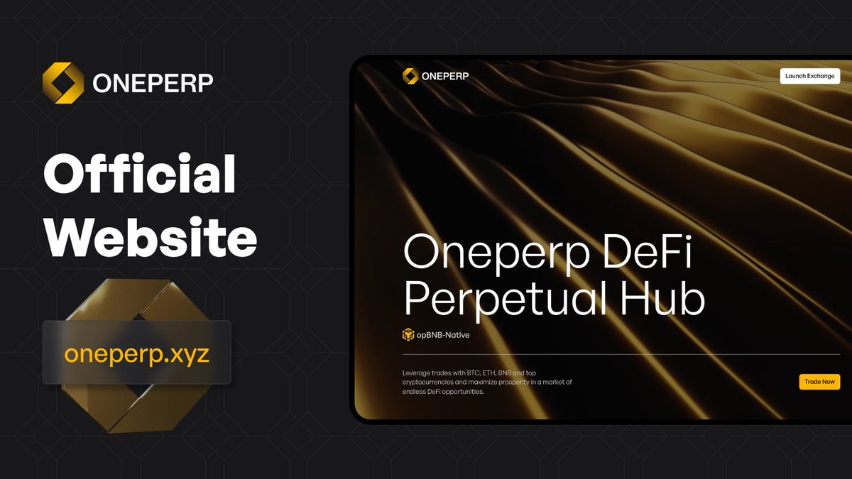 ONEPERP's tweet photo. ๐ Official Website Launch of @ONEPERP โ
๐ Visit now: https://t.co/DvhCOLGCcM
๐ Discover the future of perpetual trading on the #opBNB Chain!
#opBNBChain #ONEPERP $BNB https://t.co/vPfeDoc7Lh