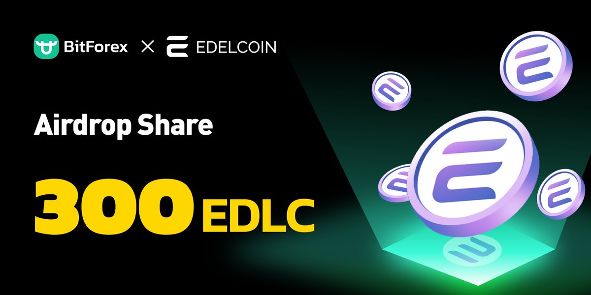 #Airdrops Time💎

💰300 #EDLC Prize pool!

⏰2023/09/18 15:00 - 2023/09/24 15:00 (GMT+8)

✅To Enter:    
1. Follow <a href="/bitforexcom/">BitForex</a> <a href="/Edelcoin1/">Edelcoin</a>
2. Like, RT, and tag 3 friends
3. Join Edelcoin ✈️t.me/edelcoin

#BitForex #Edelcoin #Giveaway