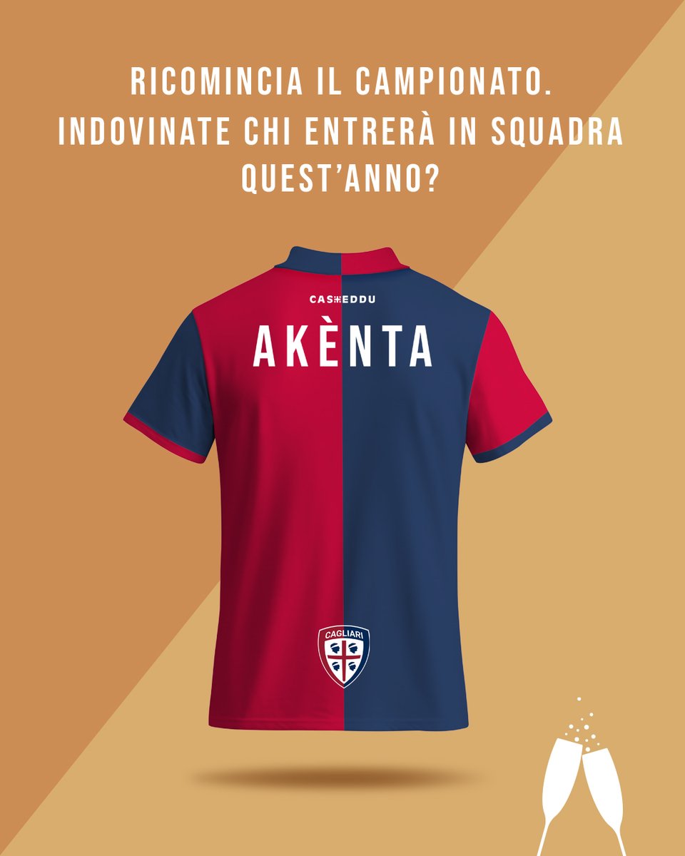 We are happy to announce an important new partnership with #CAGLIARI, the #SeriaA team of our island! ⚽ Nuova partnership: saremo accanto al #CagliariCalcio, la squadra della nostra isola, con #Akenta, le bollicine di Sardegna! #Akenta #SantaMariaLaPalma