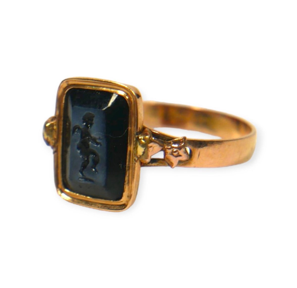 lot 6: 
A 19TH CENTURY FRENCH 14CT GOLD CARVED BLACK CHALCEDONY NICOLO INTAGLIO RING

Sale date: 3rd October at 12noon

#french #chalcedony #chalcedonystone #chalcedonyring #nicolo #chalcedonyjewelry #eros #cupid #cupidlove #intaglio #intaglioring #ring #ringoftheday #ringring