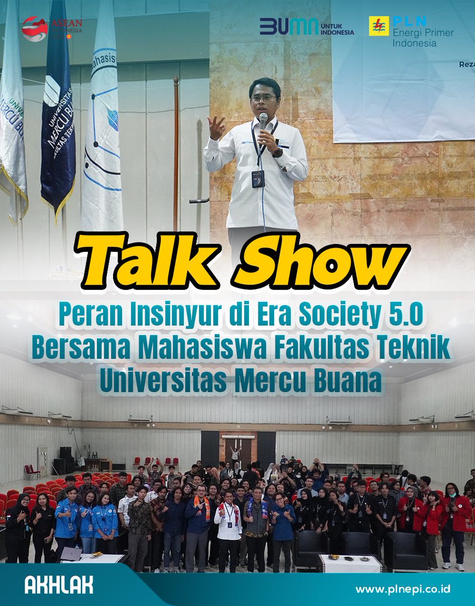 PLNEPI's tweet photo. Hai EPIzen..

PLN EPI mendukung kegiatan Pekan Raya Teknik 2023 di Universitas Mercu Buana (UMB) karena dapat  memberikan pandangan kepada Mahasiswa bahwa pada era society 5.0 teknologi A.I makin bergema.

#EPInfo
#PLNEPI
#Seminar
#Talkshow
#MercuBuana
#UnleashingEnergyAndBeyond https://t.co/7oFL3D8MHs