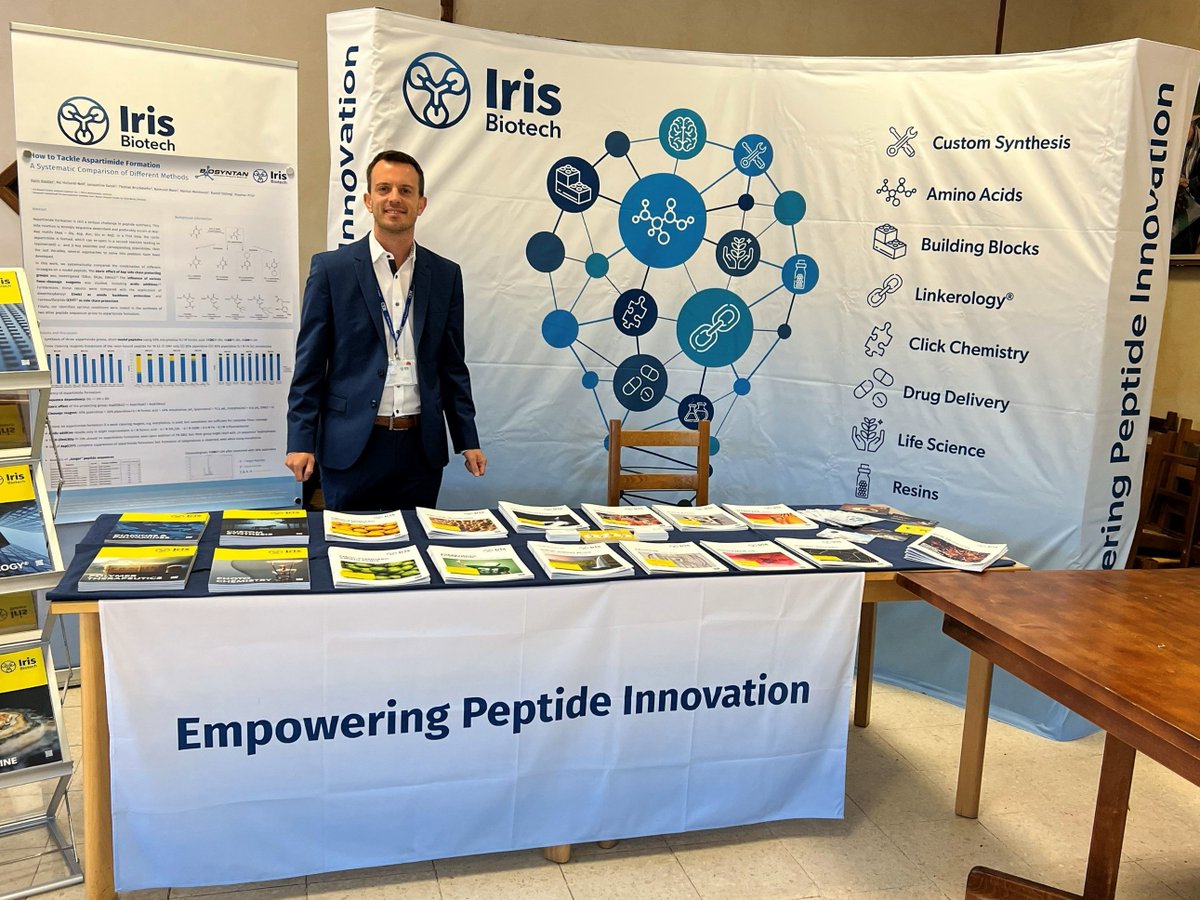 IrisBiotechGmbH's tweet photo. Don't miss our talk at the 23rd GFPP meeting on Peptides and Proteins in Fournols, France. Today, at 17:10 (CET), our CEO Steffen Tropitzsch will present about "Linkerology® - Sophisticated Molecules For Conjugating Payloads". https://t.co/BcTuXFwjNg