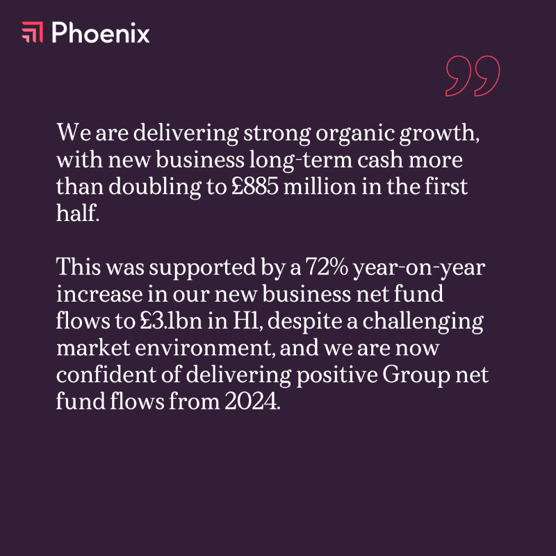 PhoenixGroupUK's tweet photo. Our CEO, Andy Briggs, comments on our impressive first half performance.

#HY23