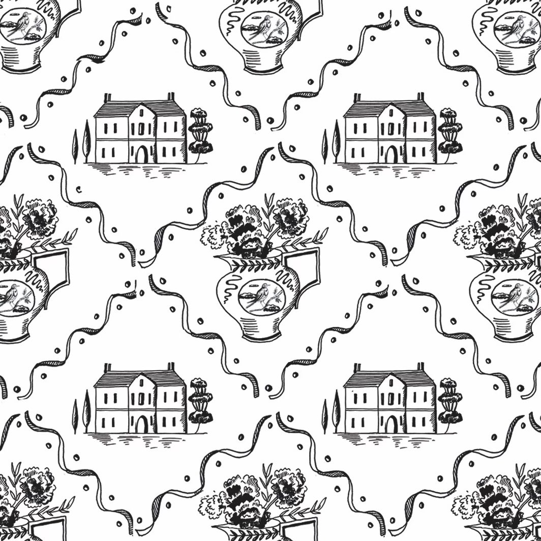 manderleypress's tweet photo. Endpapers reveal! This beautiful design by @emilymaudey for our forthcoming edition of China Court by #RumerGodden will be reversed out of a rich blue in a delicate white, rendered almost lace-like, and will be matched on the accompanying bookmarks too 💙https://t.co/CsZmts3SCv https://t.co/7Tu33tyHil