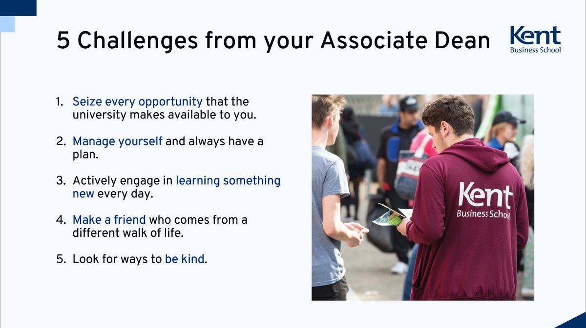 Sideeq Mohammed (@sideeqmohammed_) on Twitter photo We'll be welcoming all of the new undergraduate students to <a href="/KBS_Kent/">Kent Business School</a> over the next few days. As part of my "Welcome to KBS" talks, I give them all these challenges for their first year. We'll be welcoming all of the new undergraduate students to <a href="/KBS_Kent/">Kent Business School</a> over the next few days. As part of my "Welcome to KBS" talks, I give them all these challenges for their first year.