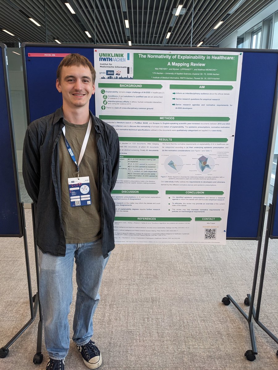 "the normativity of explainability in health Care: a mapping review" von Nils Freyer

#gmds23 #gmds2023 #Science #poster #heilbronn <a href="/RWTH/">RWTH Aachen</a> <a href="/UniklinikAachen/">Uniklinik RWTH AC</a> #imi