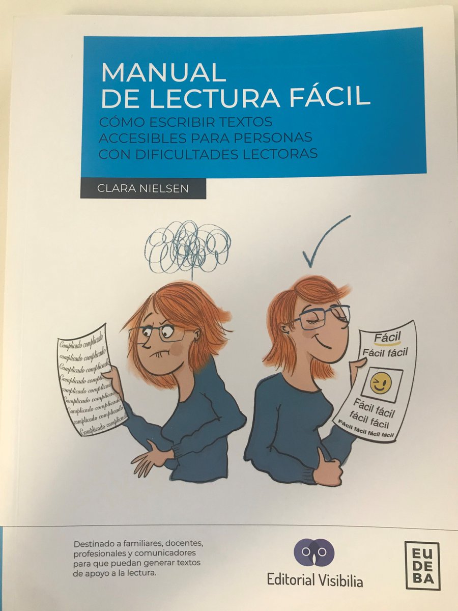 Muy recomendable el "Manual de lectura fácil" de Clara Nielsen <a href="/fvisibilia/">Fundación Visibilia</a> <a href="/Pjelonche/">Paola Jelonche</a> Un libro de referencia en español sobre la #lecturafacil. Felicidades y gracias por compartirlo.