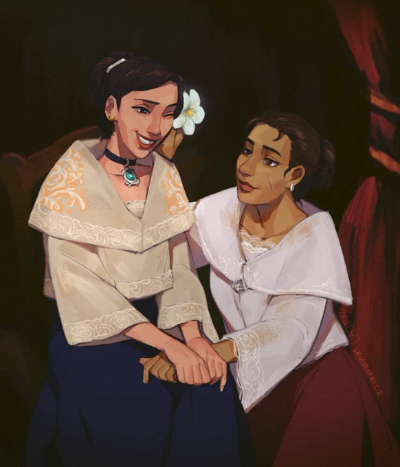 art inspired by my country there's been a lot of sapphic OC stuff actually but i'll just include this one couple pic of them lol 