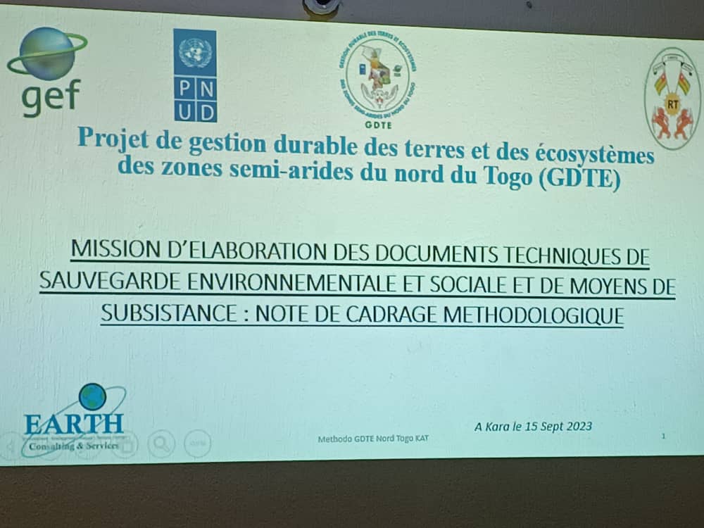 Le <a href="/CabinetEarth/">EARTH Consulting & Services</a> en atelier de cadrage méthodologie de la mission d'élaboration des documents techniques de sauvegarde environnementale et sociale du projet GDTE des zones semi arides du nord Togo à Kara ce 15/09/23

<a href="/MERF_Togo/">MERF TOGO</a> <a href="/PnudTogo/">Pnud Togo</a> #FEM