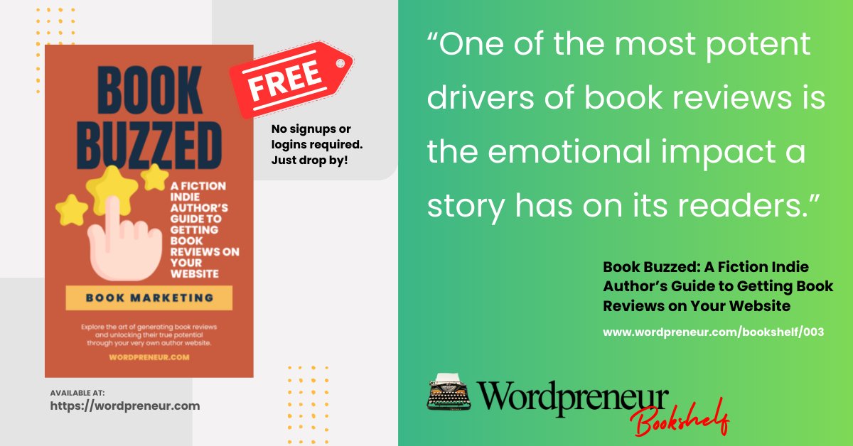 wordpreneur's tweet photo. @Mark___Chandler BOOK BUZZED: A Fiction Indie Author's Guide
to Getting Book Reviews on Your Website
https://t.co/CjIejCZktv https://t.co/LP49WZa0bB
