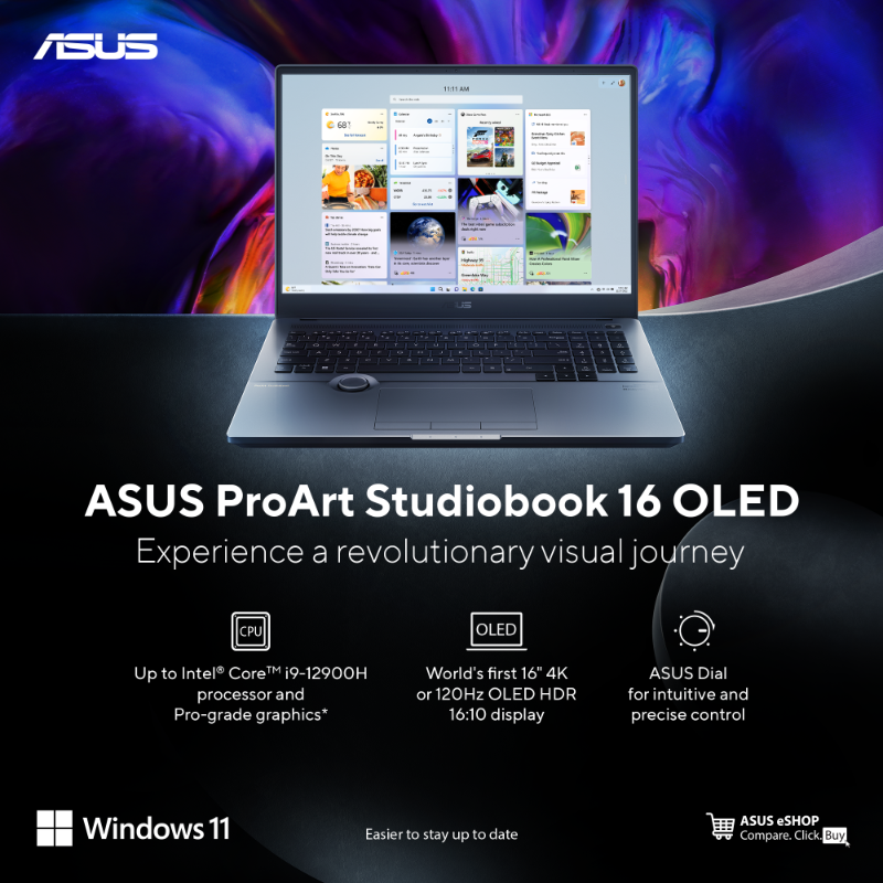 ASUSIndia's tweet photo. Introducing the ASUS ProArt StudioBook 16 OLED, our best creator laptop yet. Breathtakingly powerful, color-accurate, and packed with features to fuel your artistic vision. Unleash your creativity on the ultimate canvas of innovation.

#ASUSIndia #Windows11 #Laptopforcreators