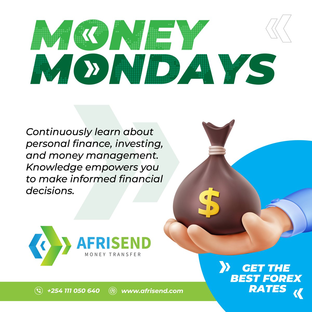 AfrisendIMT's tweet image. Learn about personal finance, investing, and money management. Informed decisions pave the way to financial success. 💰✨ 
#financialwisdom #moneymatters #moneymanagementtips #moneymonday #wealthbuilding Rama Shaffie Weru