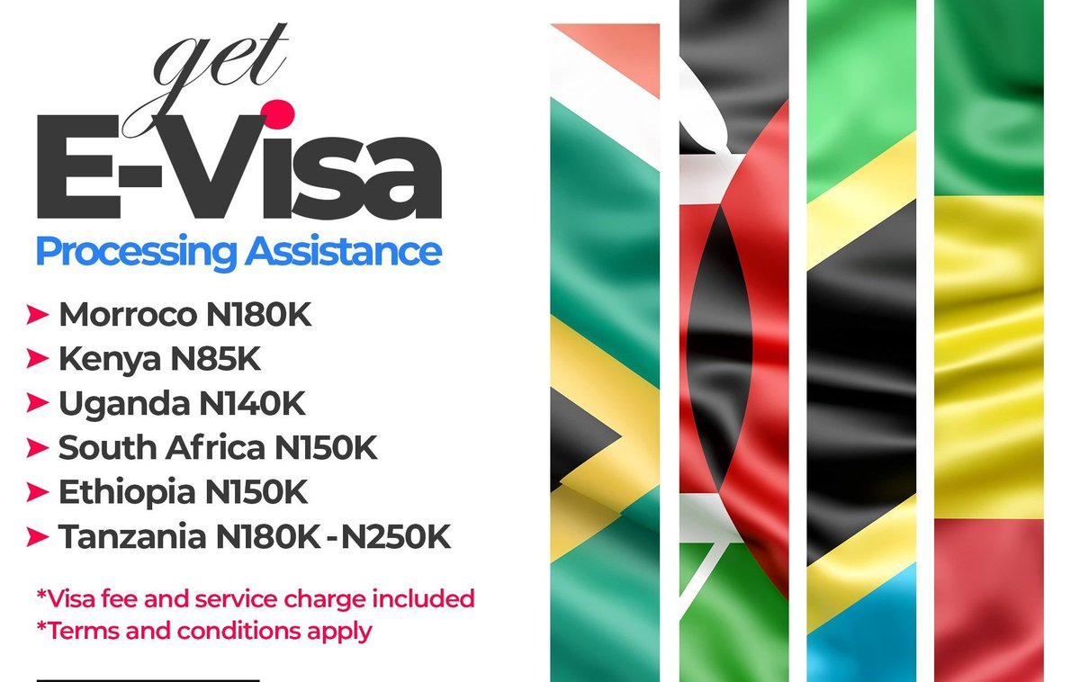 Good morning Famclients 🤗, We're here to explore you on some other E-Visas and Visas on Arrival in some countries. We're fast and reliable 💯❤️ Contact calls and whattapp on : whatsapp.com/business/ #Onlinetradefair #Vendorspototf @Ishow_leck @Emerytarah