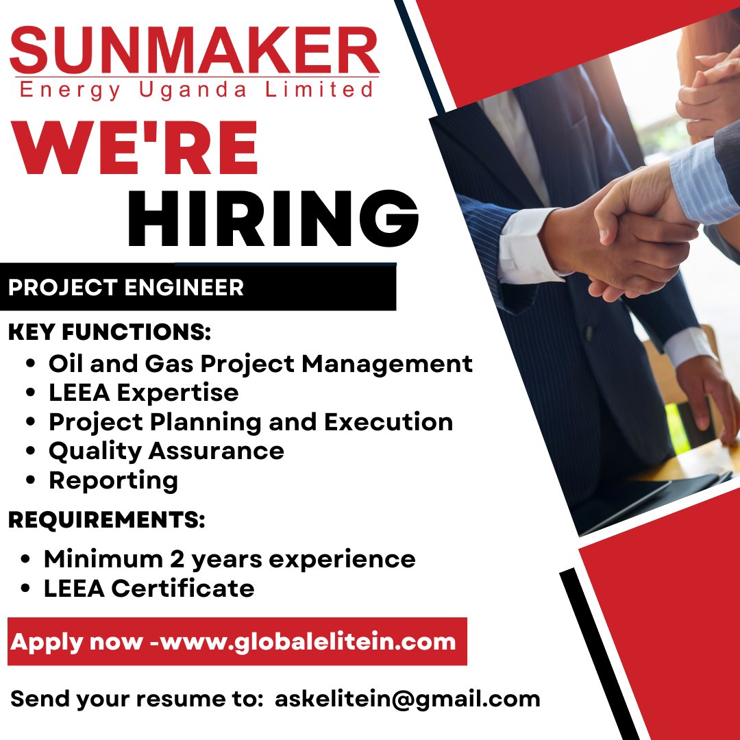 WE ARE HIRING! POSITION: Project Engineer  Visit our recruitment partner website globalelitein.com to see the job description and apply #hiring #job #recruitment #oilandgas