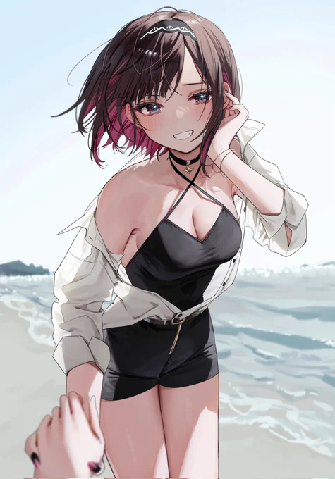 「風つよっ」 
