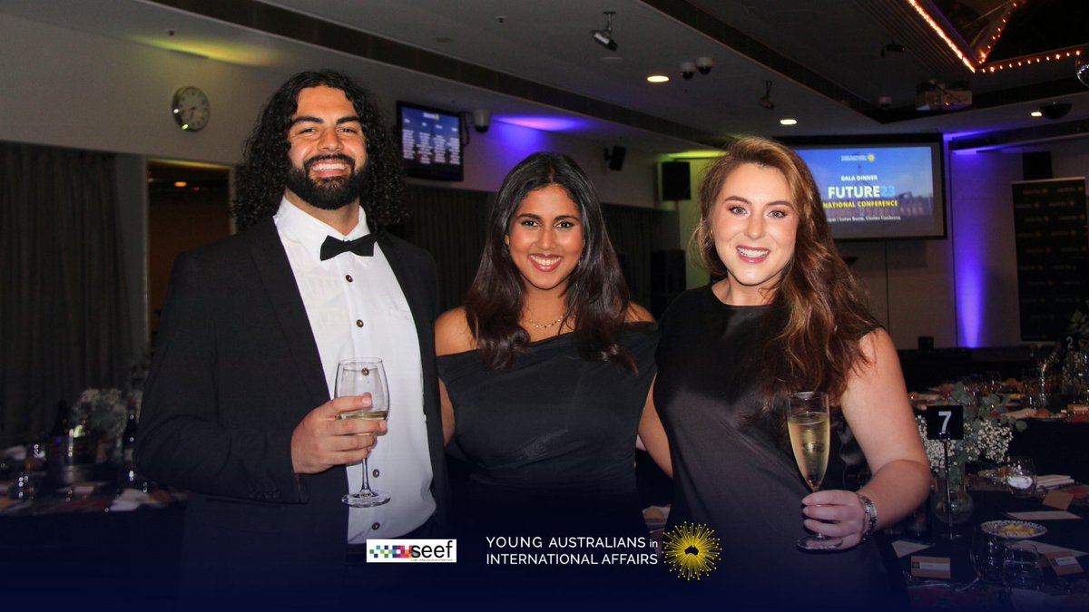 YoungAustIntAff's tweet photo. YAIA's #Future23 #Gala Dinner was a great way to mark the end of another successful #conference and celebrate our newfound connections π₯ π
The night was filled with delicious food, #networking with new friends, and, of course, dancing! A heartfelt thank you to everyone who contributed to the success of this remarkable evening π