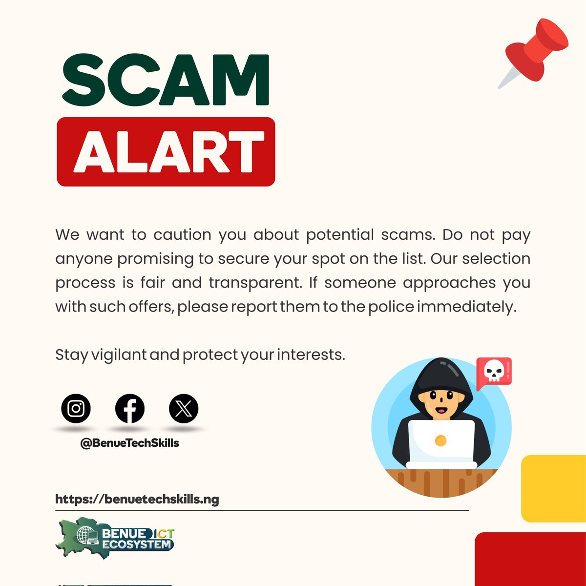 BenueTechSkills's tweet photo. Scam Alert ⚠️ https://t.co/IpCkvmJE67